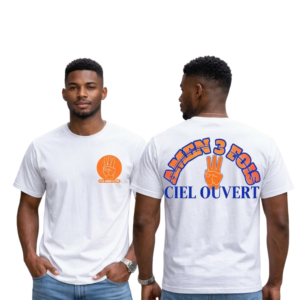 Amen 3 Fois Heavy Cotton T-Shirt – Ciel Ouvert Arc Design (3 Digit Logo)